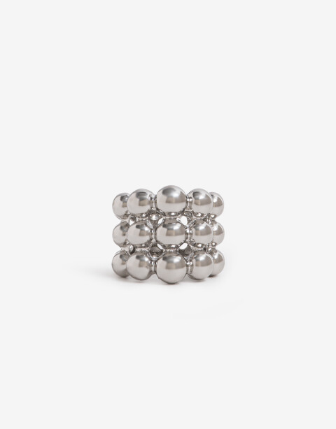 Anillos Medianos y Grandes Metal Anillos Medianos, Metal Balls - Plateado Rodio