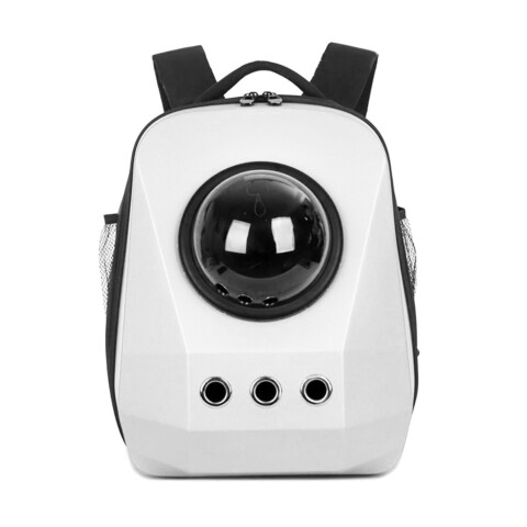 Mochila Transportadora Rigida Bolso Mascota Space Gato Perro Color Variante Blanco