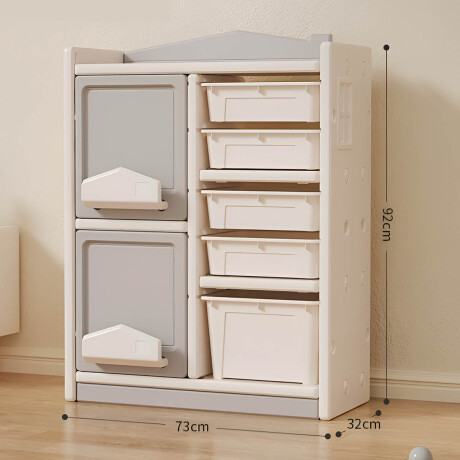 Mueble Estantería Organizador 2 Puertas + 5 Estantes Pla003005