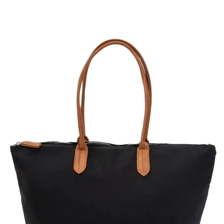 Bolso Terrano Roma Lona Aviador NEGRO-MARRON