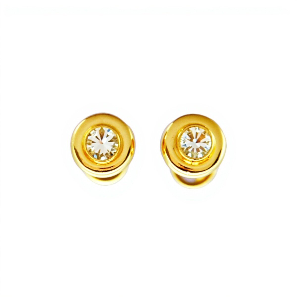 Abridores Zirconia blanca-Oro 18k-Piedra Zirconia-AB9505 - conpiedra 