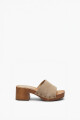 Zueco taco medio beige