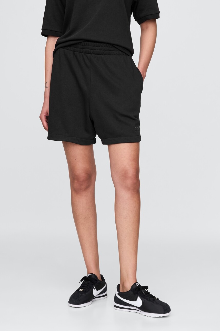 Short Sin Felpa Logo Gap Mujer True Black V2