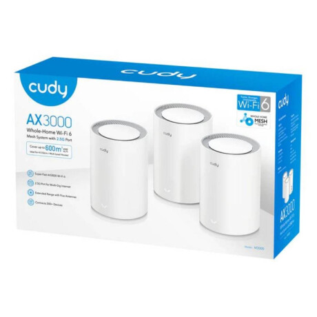 Sistema de Wifi Mesh Cudy Ax3000 Puertos Gigabit Pack de 3