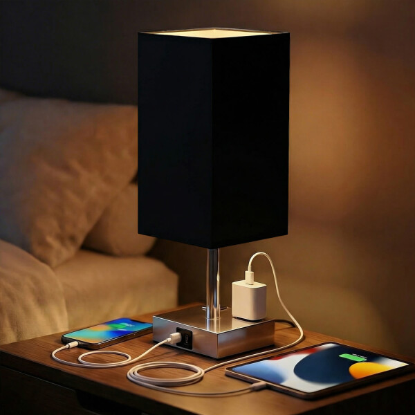 Lámpara de Mesa Touch IMBACK IBK-ILU013 | Con USB-C, USB-A y Enchufes | Moderna y Funcional Negro Lámpara de Mesa Touch IMBACK IBK-ILU013 | Con USB-C, USB-A y Enchufes | Moderna y Funcional Negro