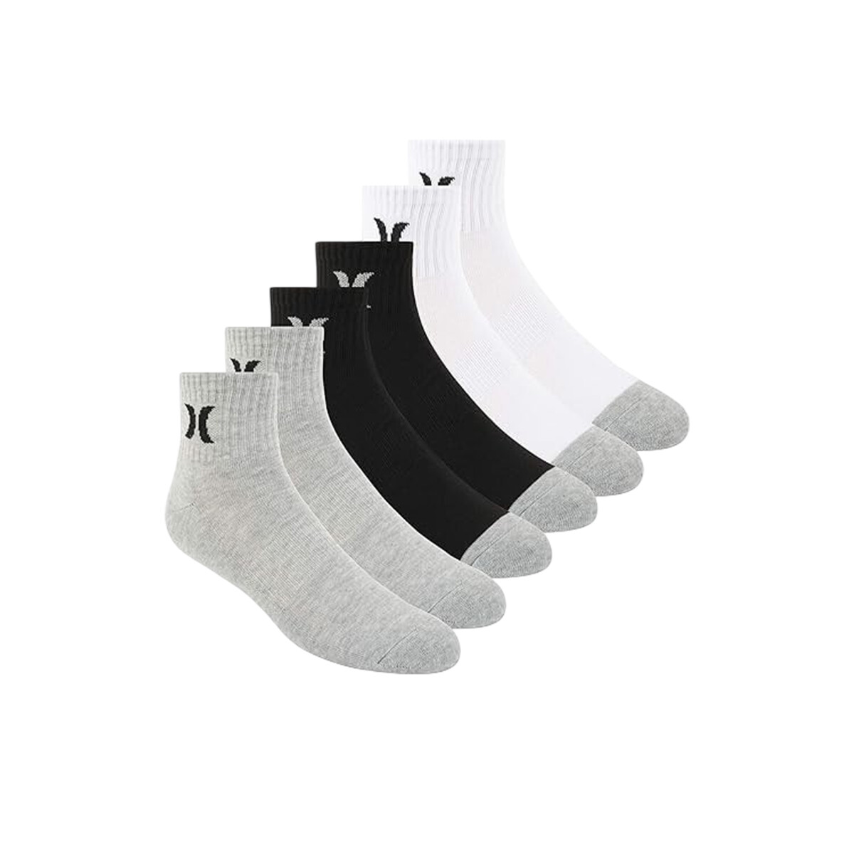 Medias Hombre Hurley 6PK - Black / White / Grey - Black / White / Grey 