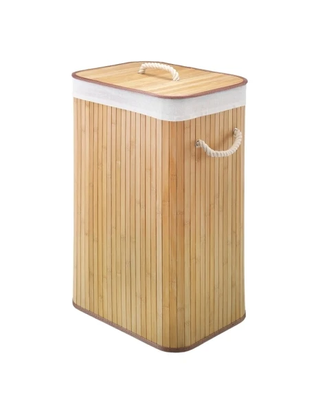 CESTO PLEGABLE 40X30X60CM C/TAPA,FUNDA BAMBÚ NAT. CESTO PLEGABLE 40X30X60CM C/TAPA,FUNDA BAMBÚ NAT.