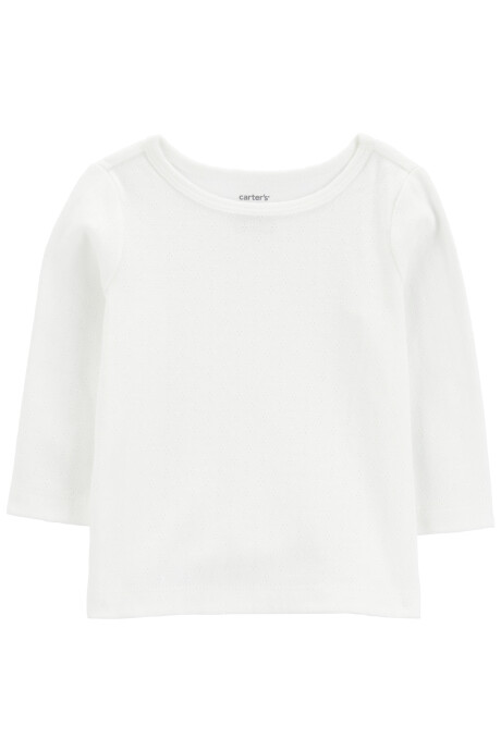 Set tres piezas, jumper de sarga, remera de algodón calado y medias Sin color