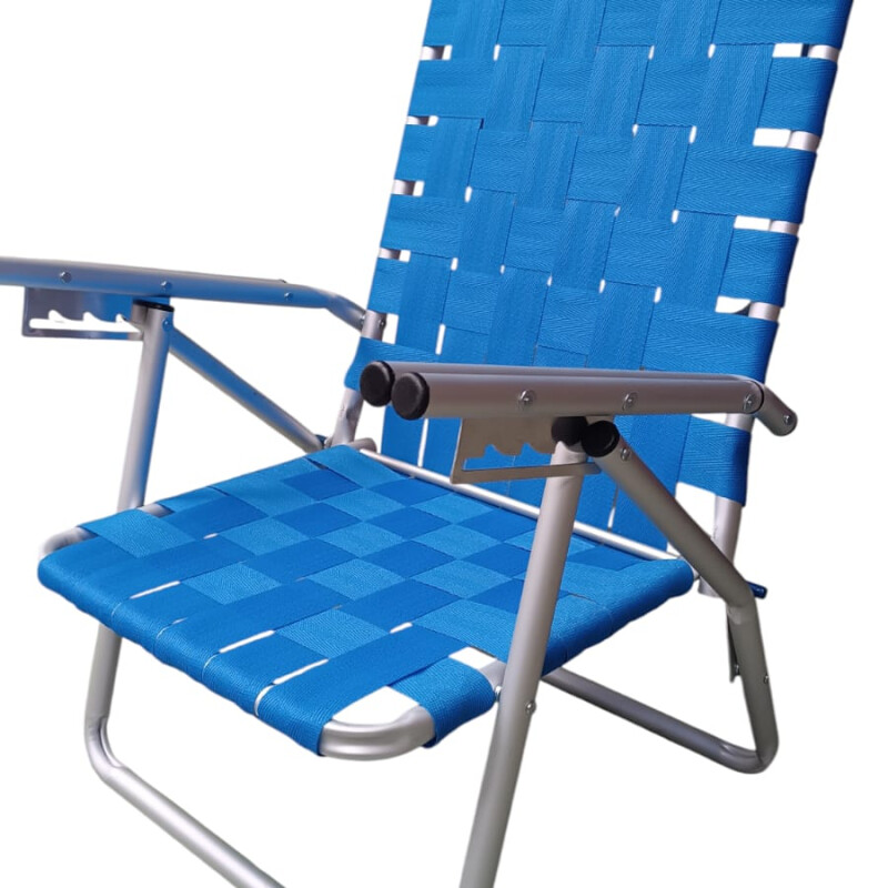 Reposera Baja Aluminio Reforzado 5 Posiciones Azul