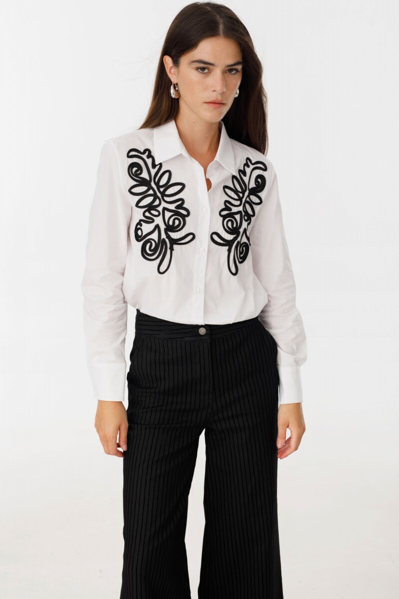 Camisa Barroca Blanco/Negro