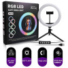 Anillo Led MJ30 RGB 10" con tripode, soporte para celular y control Anillo Led MJ30 RGB 10" con tripode, soporte para celular y control