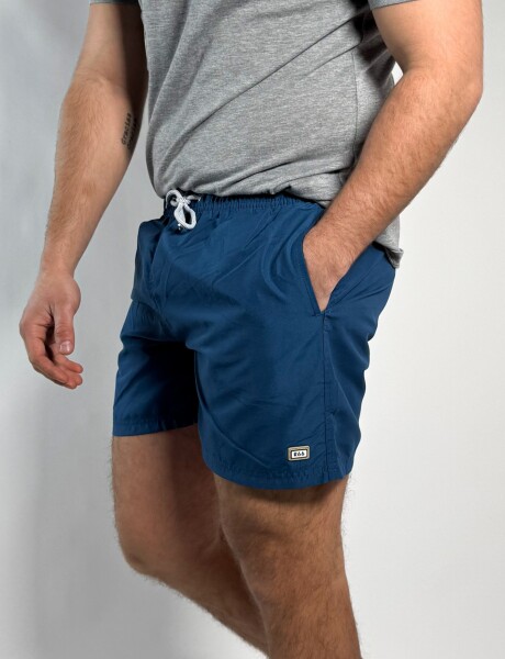 Short de baño liso Salvo Azul