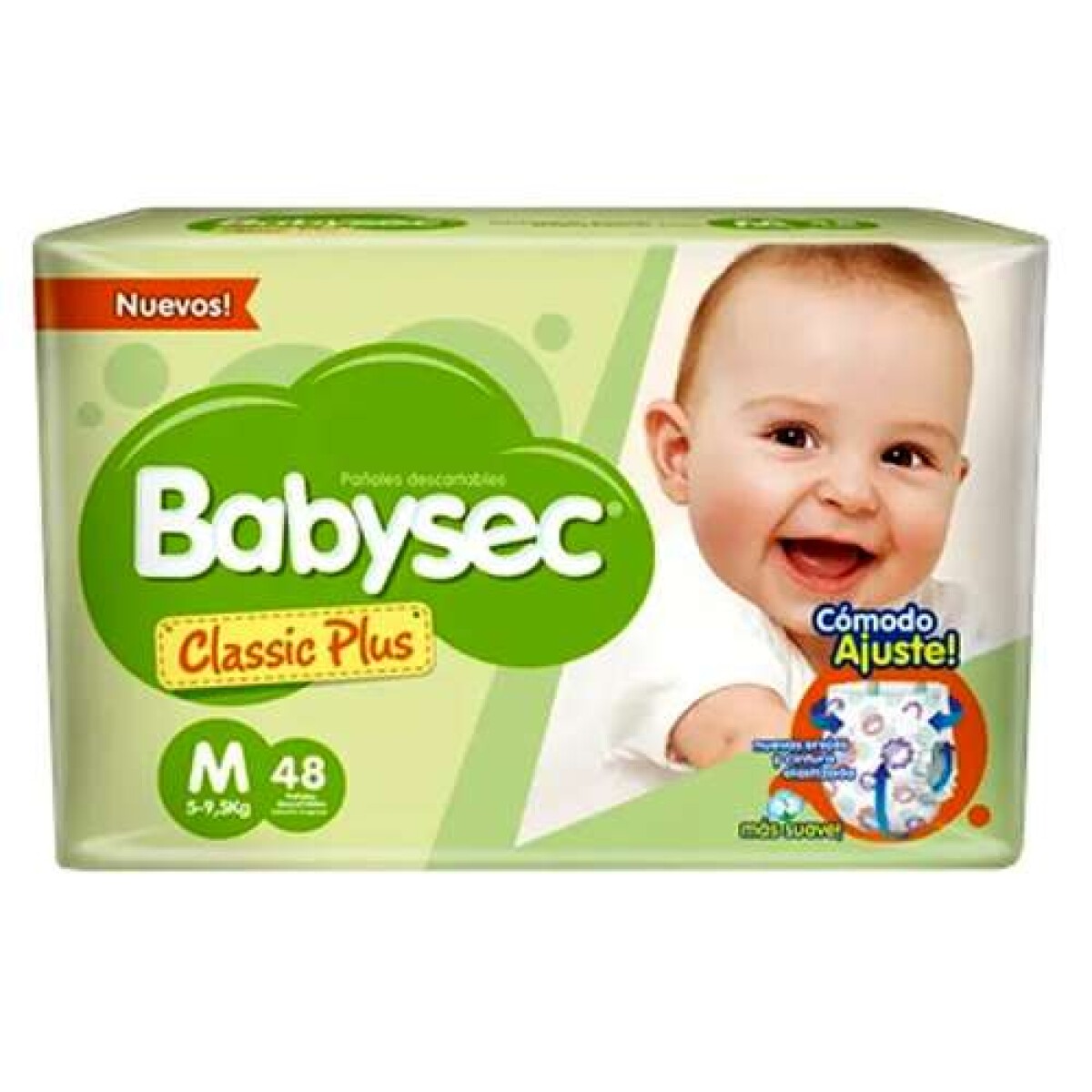 Pañales Babysec Classic Plus M 48 Unidades 