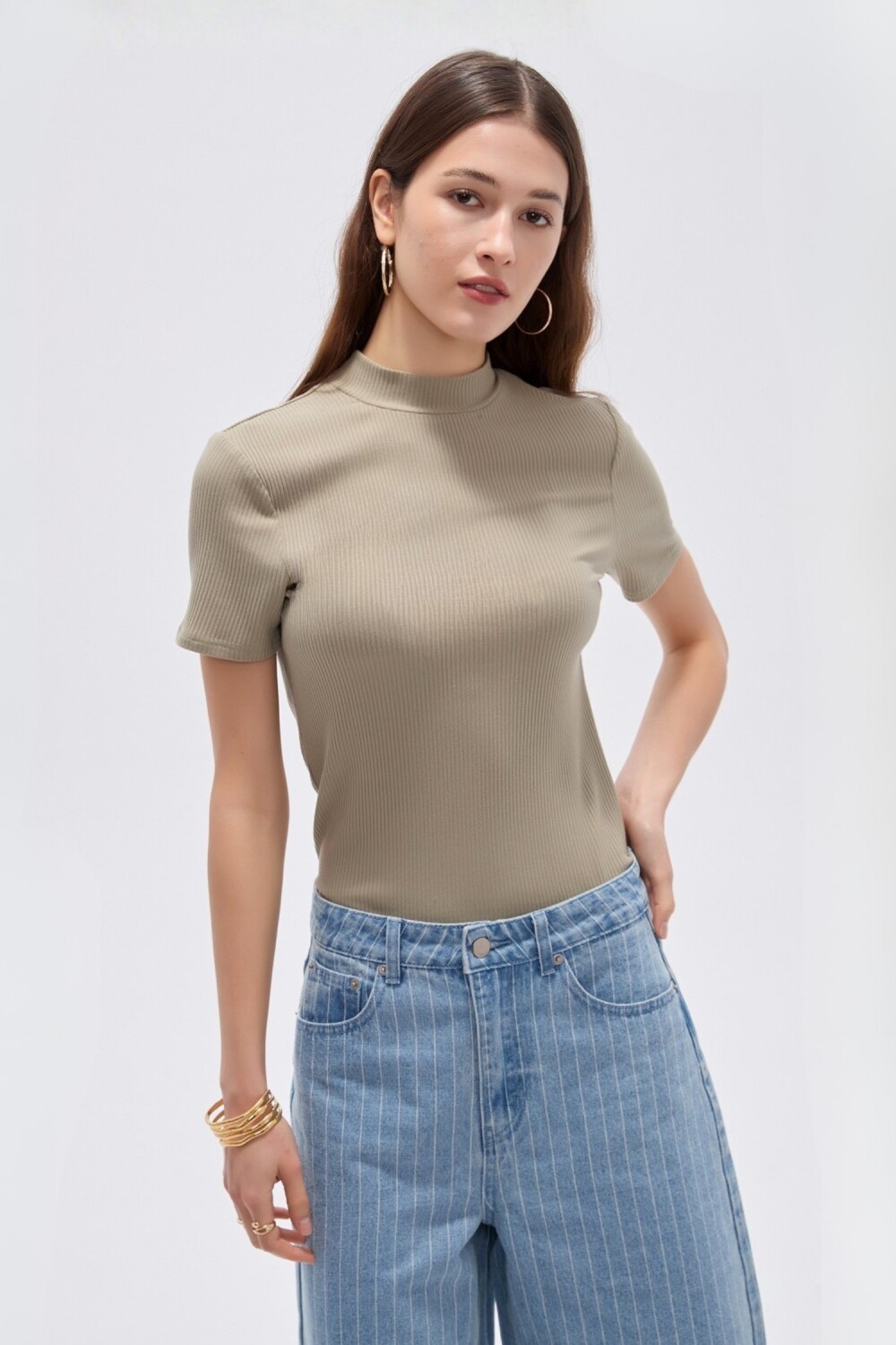Remera Daly Verde Grisaceo