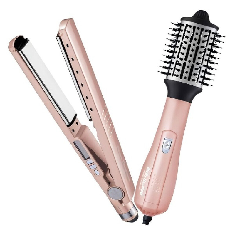 Combo Babyliss Rose Gold Plancha Ionica 1 1/4" + Cepillo Hot Brusch 2.5 Combo Babyliss Rose Gold Plancha Ionica 1 1/4" + Cepillo Hot Brusch 2.5