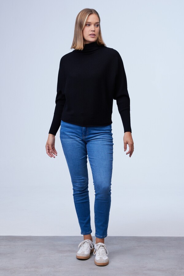 Buzo Dolman Ribs NEGRO