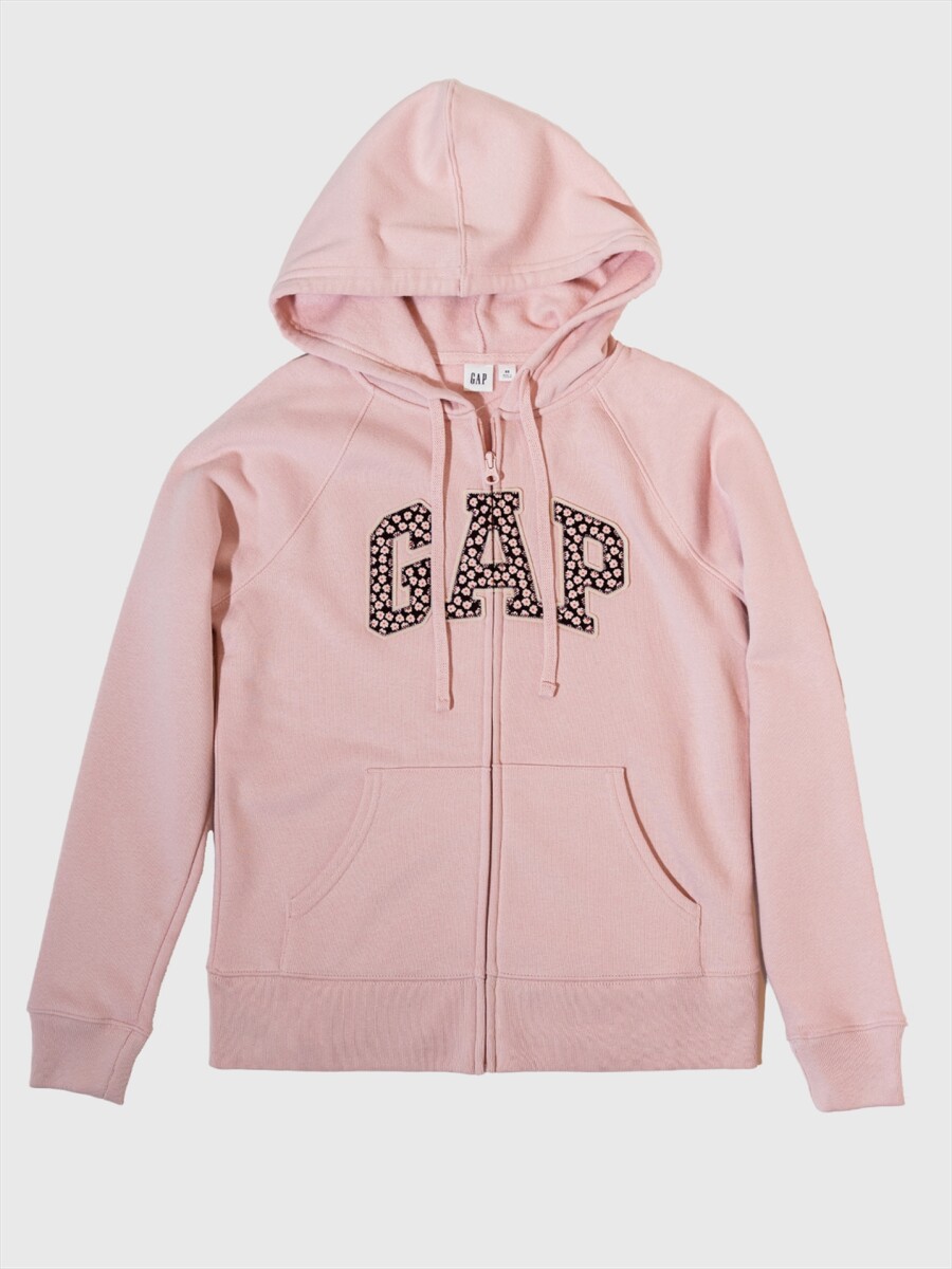 Canguro Con Cierre Con Felpa Logo Gap Mujer - Rose Floral 