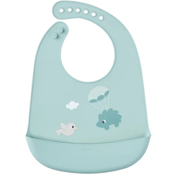 Babero silicona BUBA cloudy verde