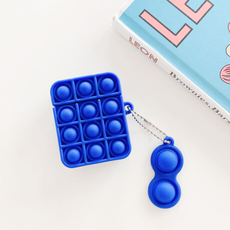 Funda De Silicona Pop It Para Auriculares Azul