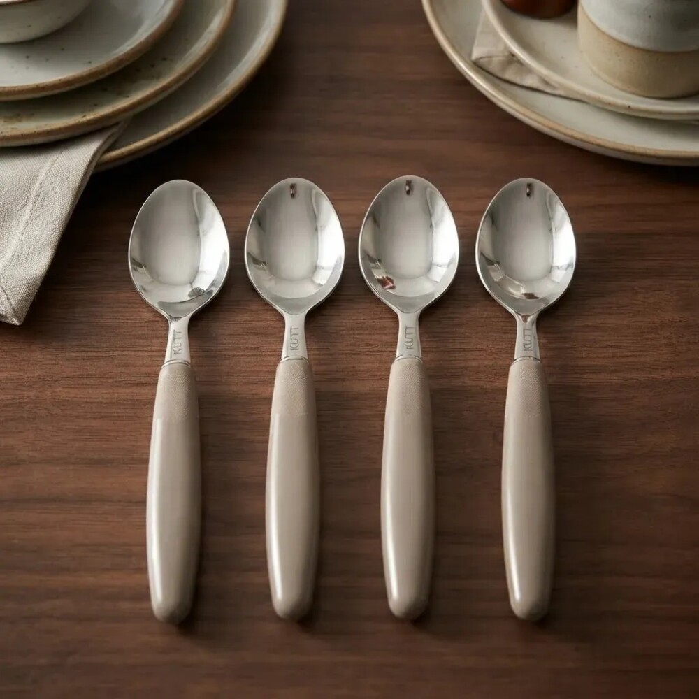 Set 3+1 Cuchara mango plástico gris KUTT Set 3+1 Cuchara mango plástico gris KUTT