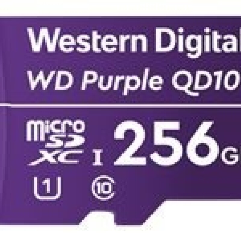 WD Purple SC QD101 WDD256G1P0C - Tarjeta de memoria flash - 256 GB - UHS-I U1 / Class10 - microSDXC UHS-I - púrpura WD Purple SC QD101 WDD256G1P0C - Tarjeta de memoria flash - 256 GB - UHS-I U1 / Class10 - microSDXC UHS-I - púrpura