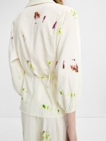 Blusa Cruzada Con Estampado multicolor