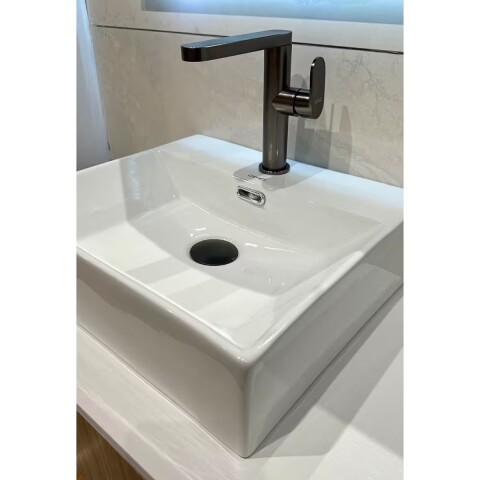 Grifería de lavatorio monocomando de mesada Gc pico recto grafito Grifería De Lavatorio Monocomando De Mesada Gc Pico Recto Grafito