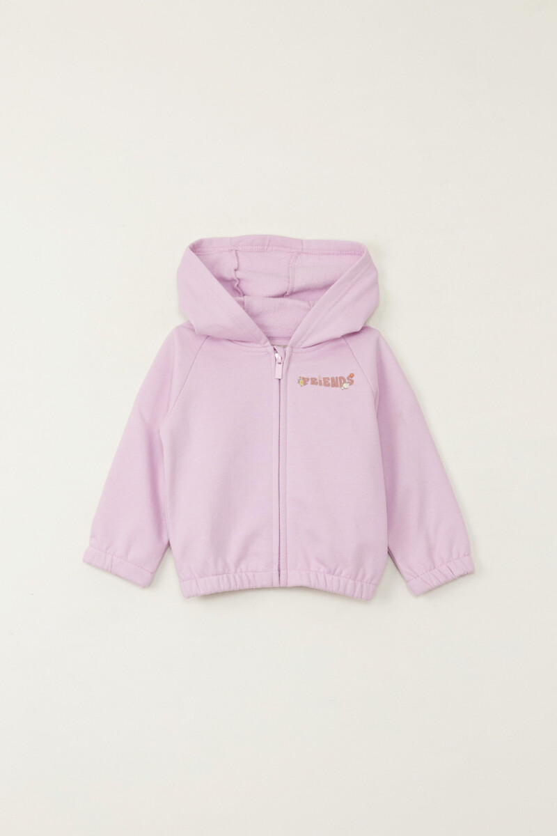 Campera deportiva estampada Beige