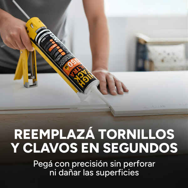 High Tack Ultra Adhesivo Montaje Polímero Extra Fuerte 280Ml Color Negro