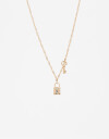 Cadena Corta con Dije Con Dijes Collar De Cadena Candado Y Llave - Dorado