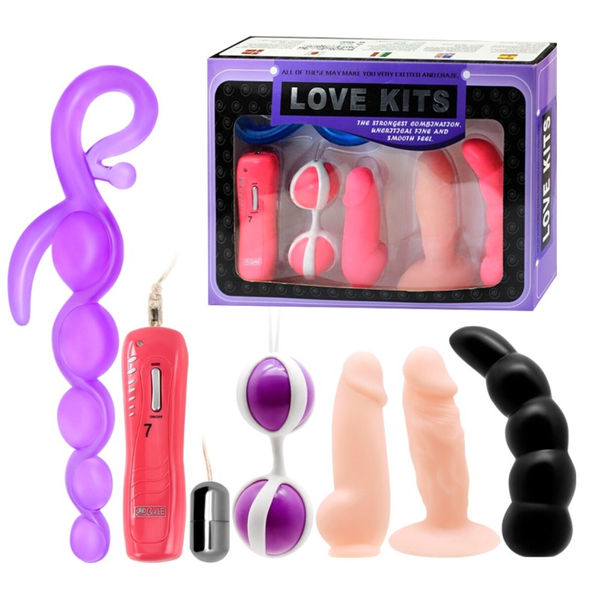 Purple Love Kits Anal Vibrador Bolas Kegel 