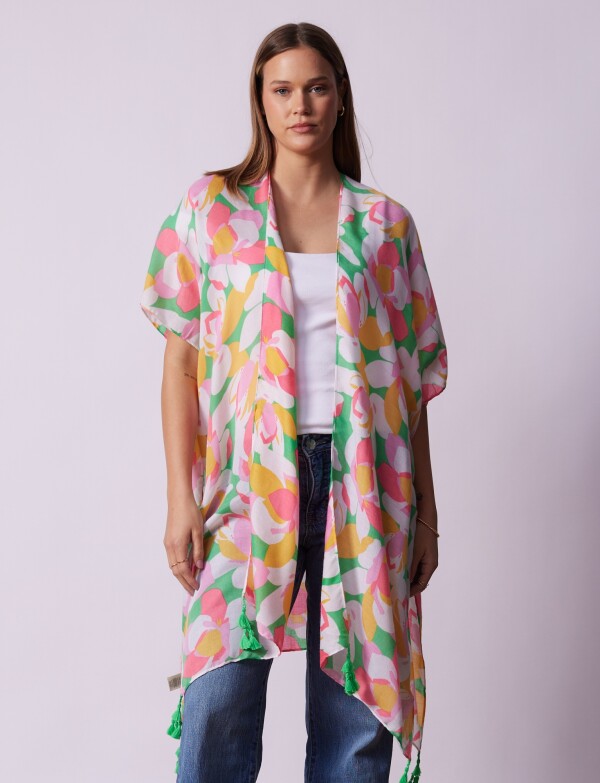 Kimono Printed MULTI/VERDE