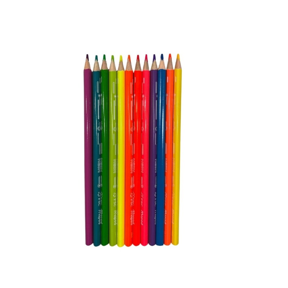 Lápices de Colores Neón Maped x12 LÁPICES DE COLORES NEÓN X12 MAPED