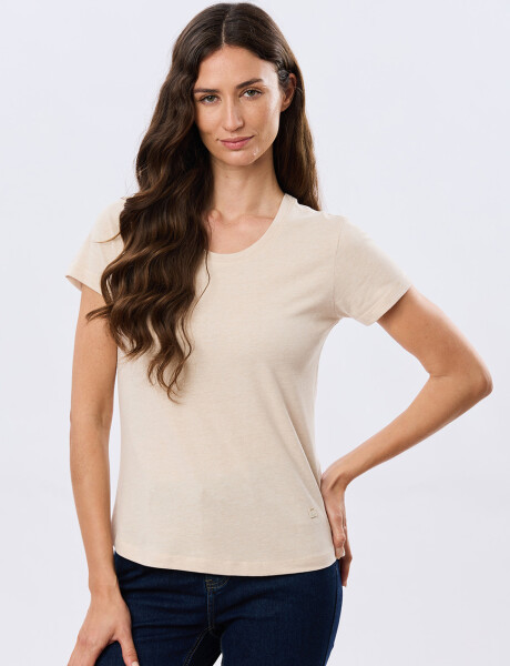 REMERA BÁSICA DE ALGODÓN Beige