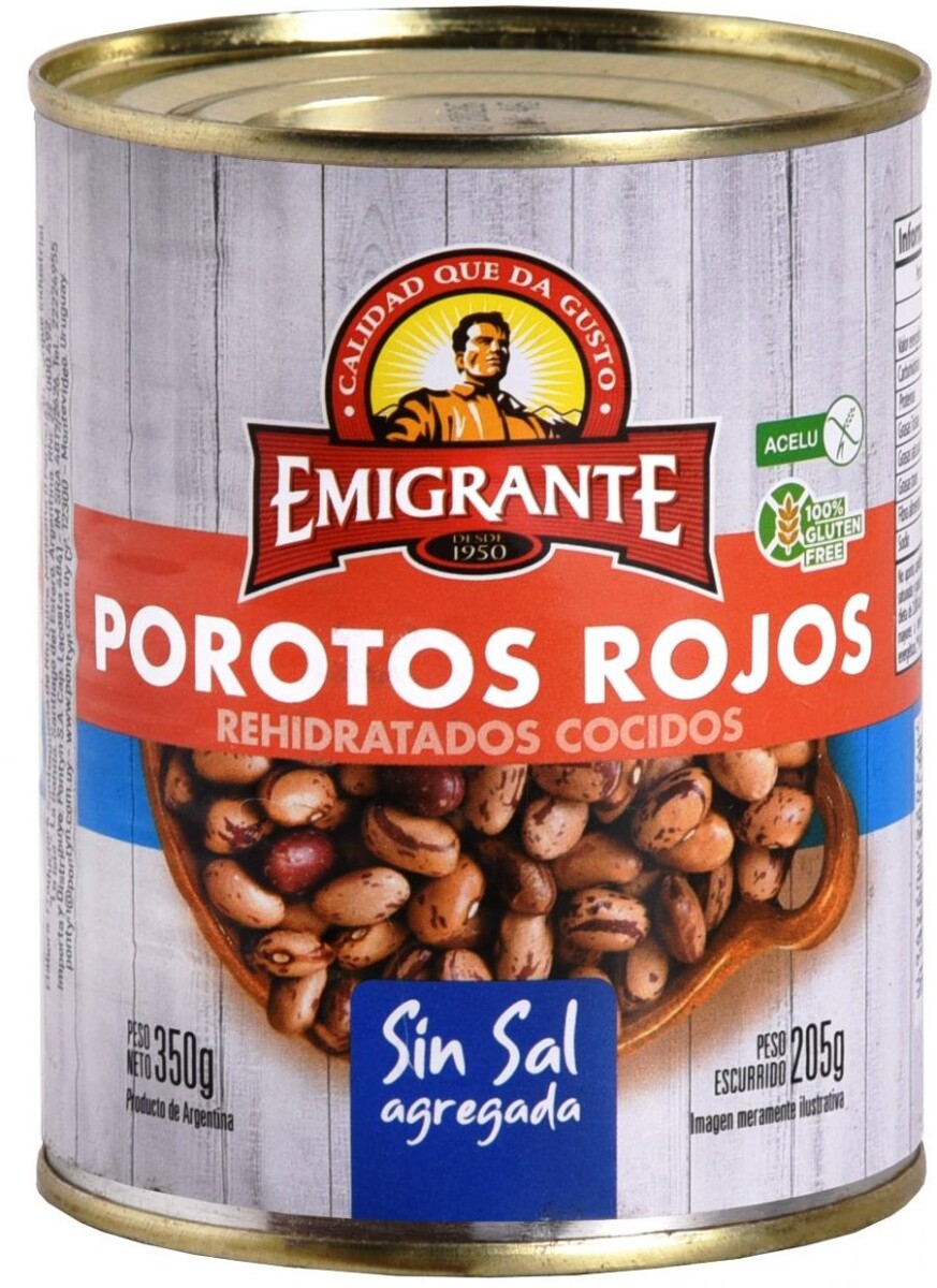 POROTOS COLORADOS S/SAL LATA 350G EMIGRANTE 