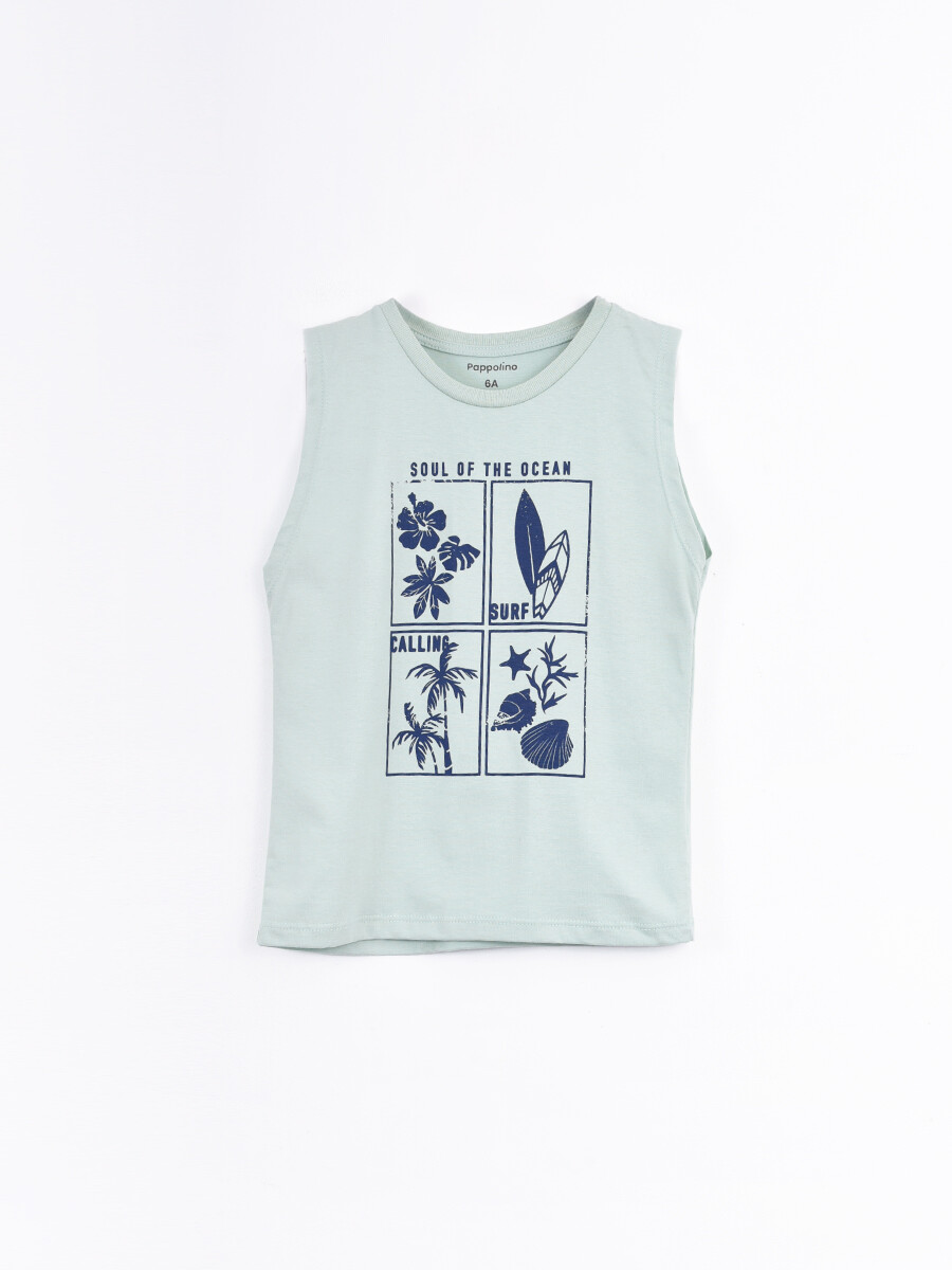 MUSCULOSA ABRAHAM PRINT - VERDE GRISACEO 