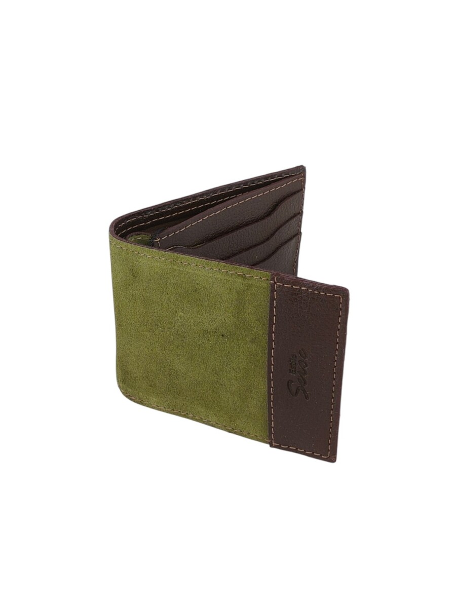 Billetera al corte con visor y tarjetero - verde 