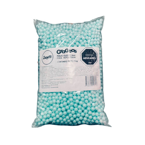 Perlas 8 mm Celestes 1 Kg Perlas 8 mm Celestes 1 Kg