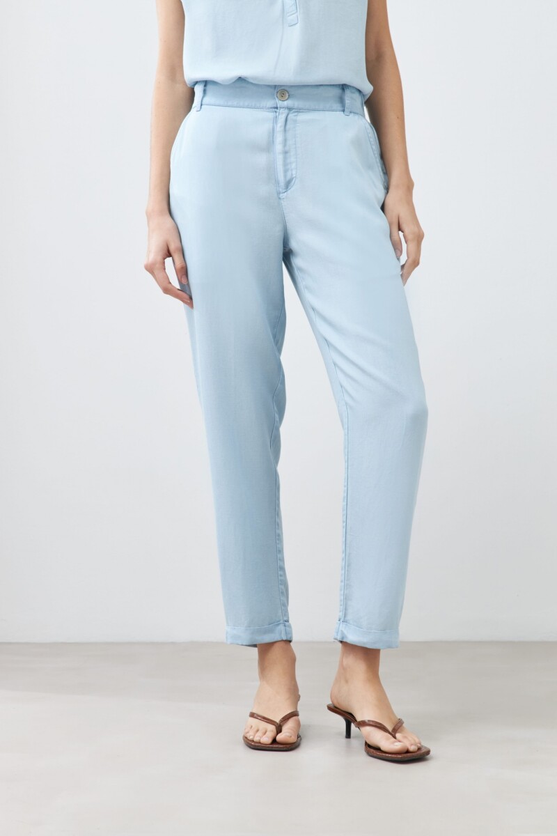 Pantalón pijama de lyocell azul claro