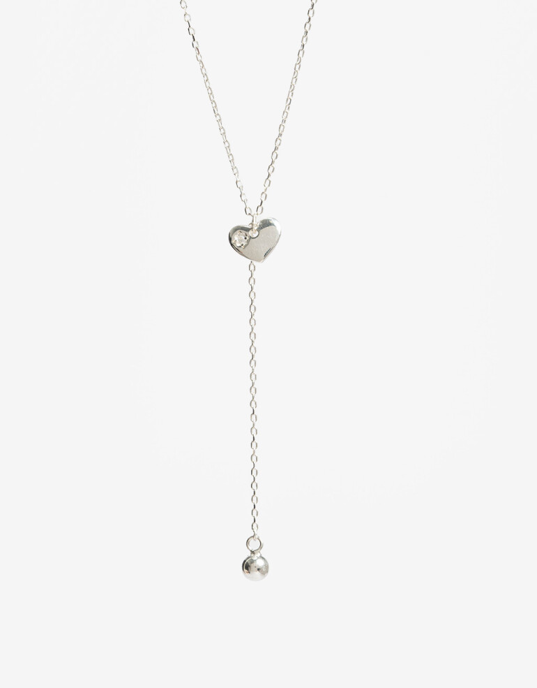 Collares Cortos Metal Collar En Y Plata 925 - Plateado