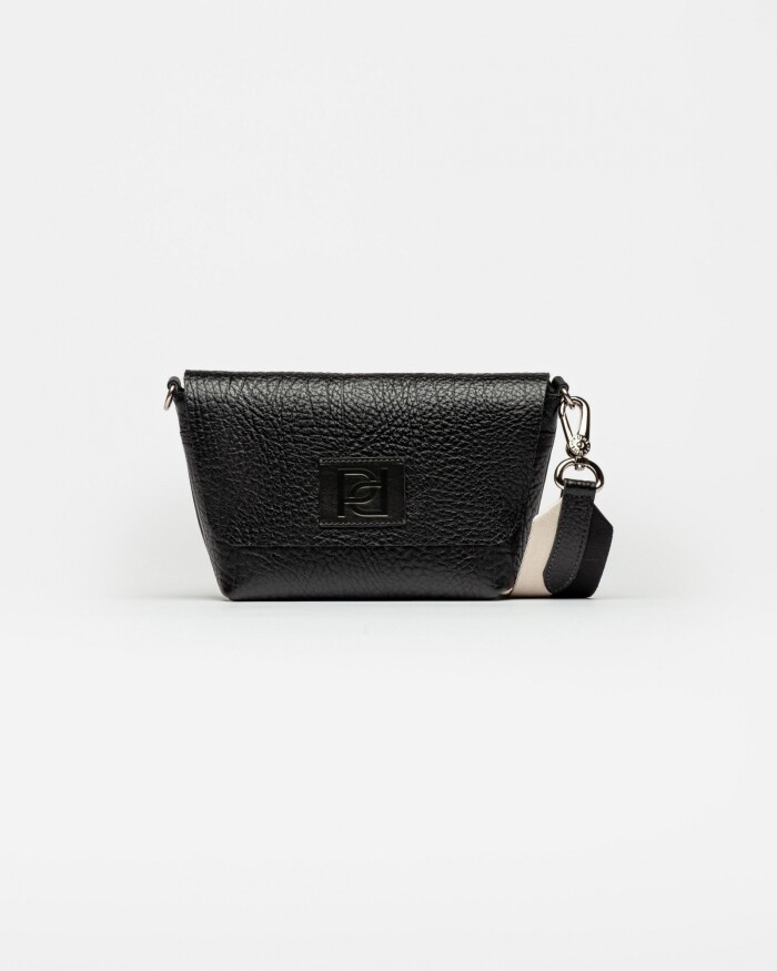 Mini bag Nina en cuero graneado Negro