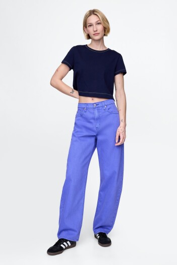 Jean Barrel Tiro Alto Mujer Dazzling Blue 183949Tc