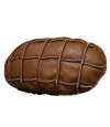 Almohadion Cuero 56x35cm oval chico Marron