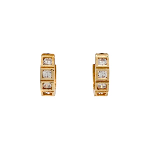 Caravanas Aros de Zirconias oro- Oro bajo - Zirconia - CA8100 conpiedra