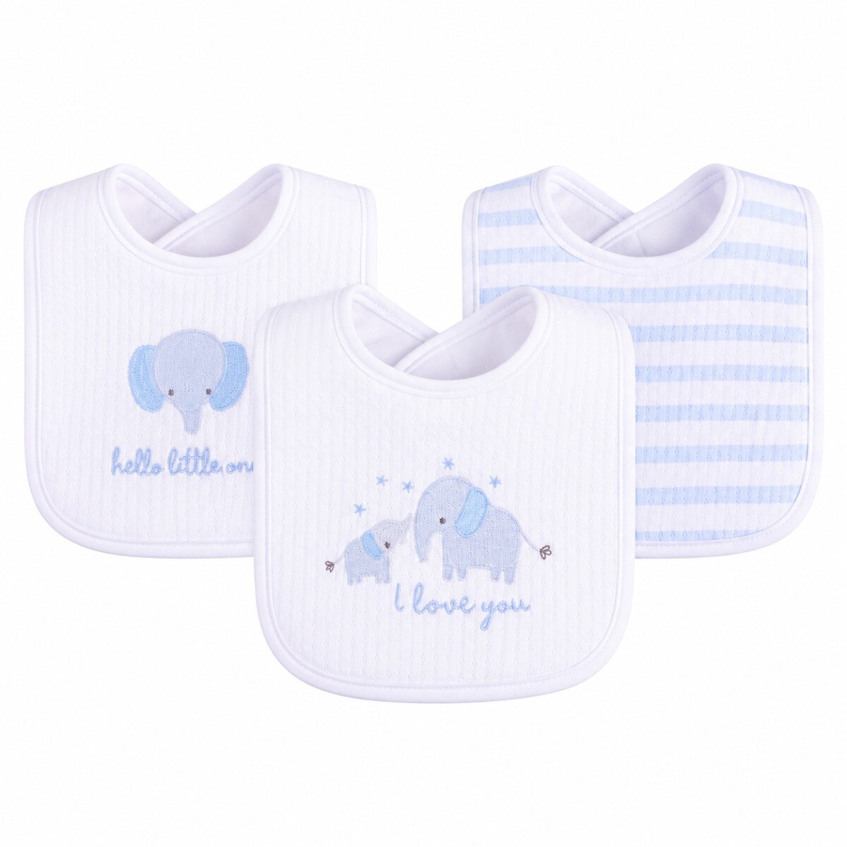 Set x3 baberos elefante ASH - celeste 