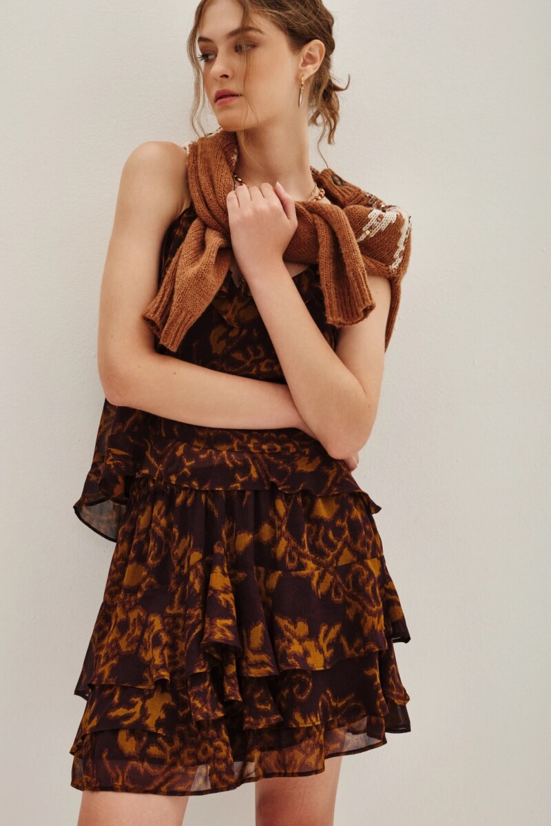 Falda Cheeta Banjar Marron