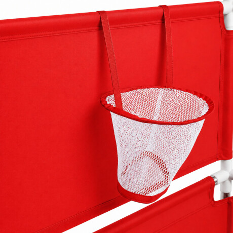 Corral Bebé Plegable Con Aro Basket Pelotero Seguro Rojo