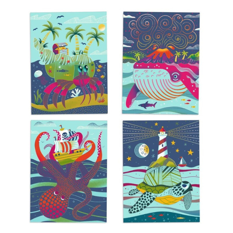 Láminas para Raspar Náuticas Djeco Láminas para Raspar Náuticas Djeco