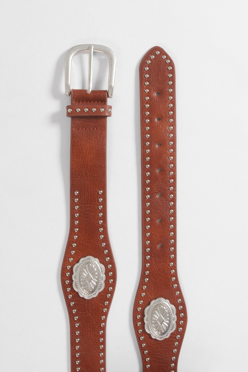 Cinturón aplique medallas - marrón 