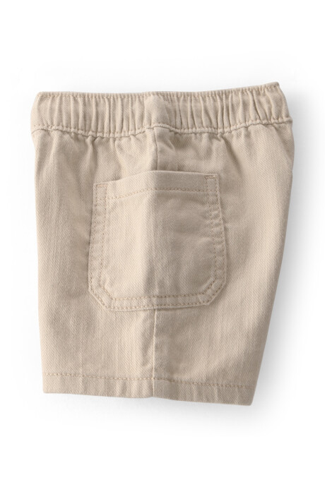 Short de sarga, beige, con cordón Sin color